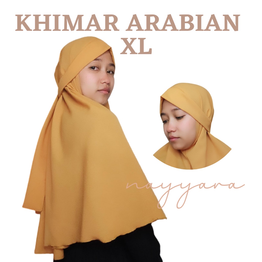 Jilbab Bergo Khimar Arabian ukuran XL / Bergo Maryam / Hijab Sehari hari