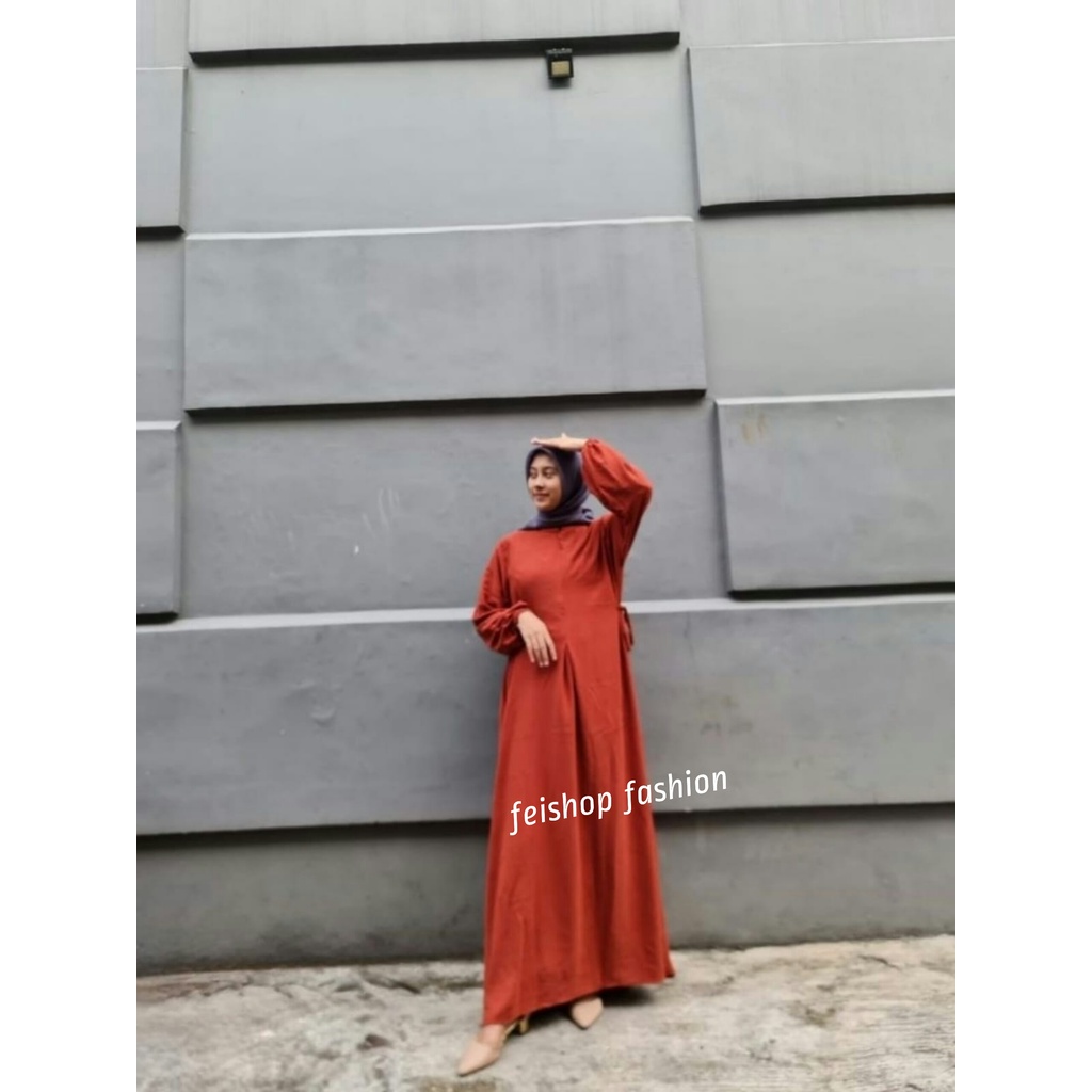 Ayunda Dress Bahan Crinkel Airflow Gamis Polos