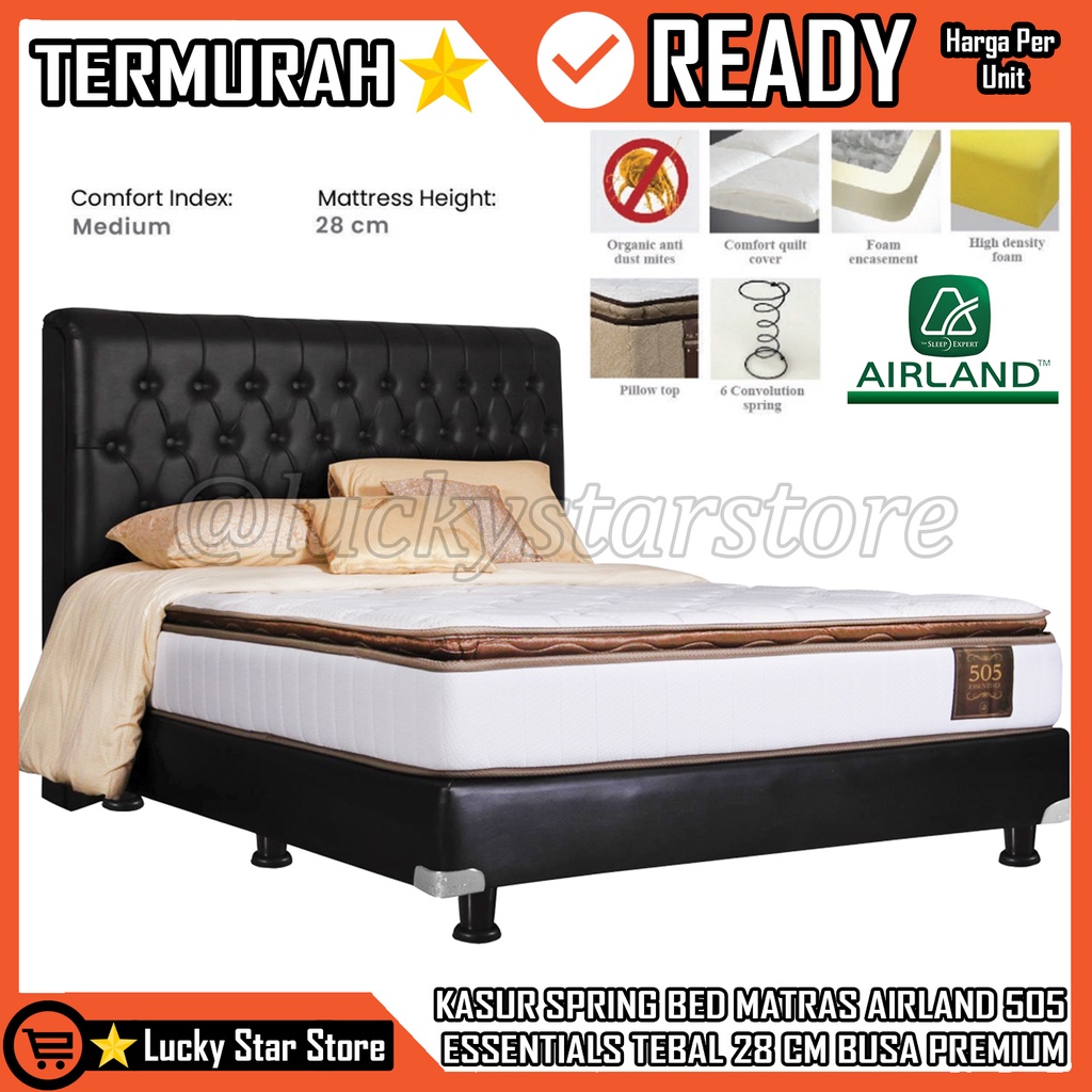 MATRAS TEMPAT TIDUR SEPRINGBED BED KASUR  DIVAN AIRLAND 505 ESSENTIALS TEBAL 28 CM KASUR BUSA PREMIU