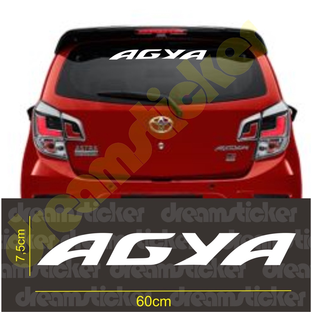 Sticker Stiker Mobil Toyota Agya Kaca Belakang