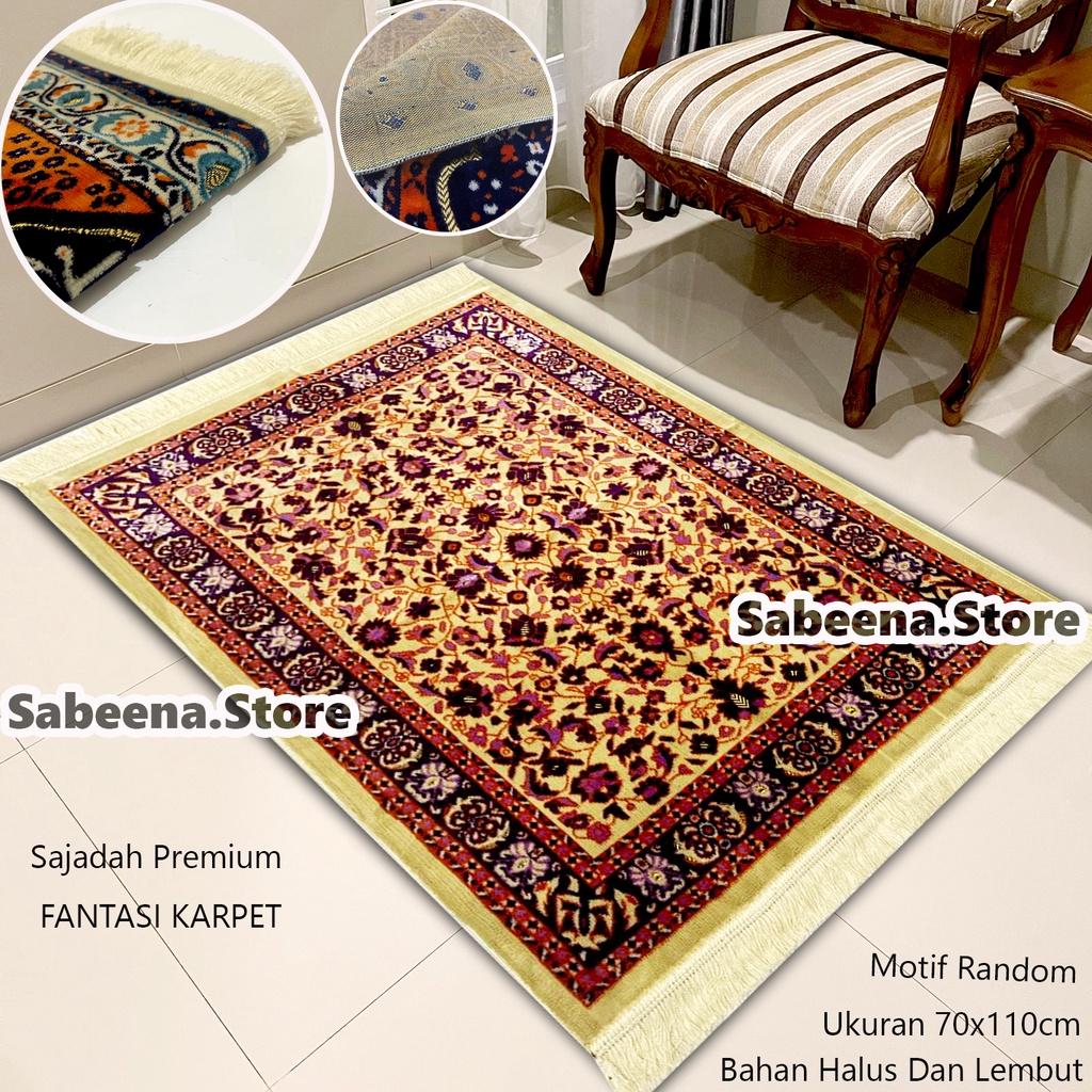 Sajadah Turki Fantasi Karpet Bahan Super Tebal Dan Halus Perlengkapan Sholat Pakaian Muslim by Sabeena.Store