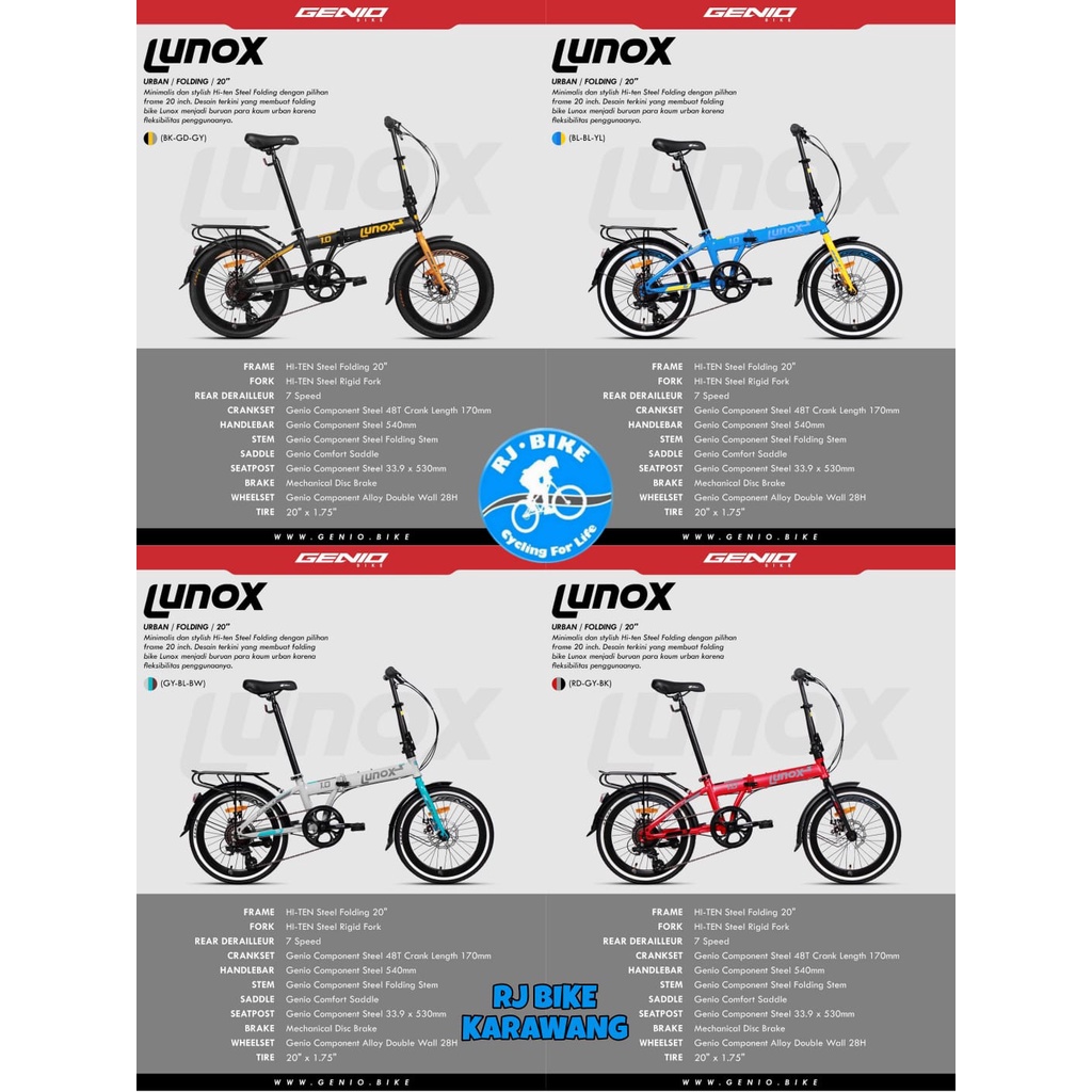Sepeda Lipat FOLDING BIKE Genio LUNOX 1.0 Disc Brake
