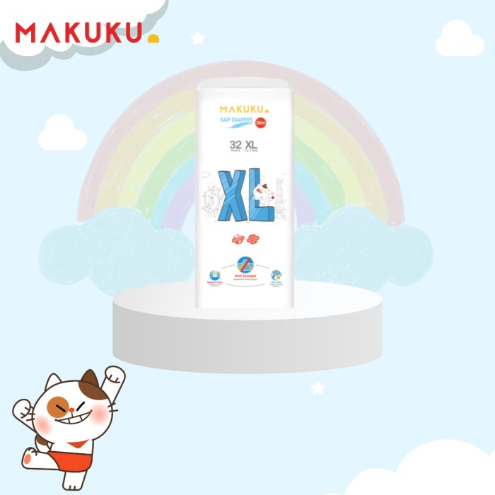 POPOK MAKUKU AIR DIAPERS SLIM PANTS XL32 - TIPE CELANA XL32 XL 32