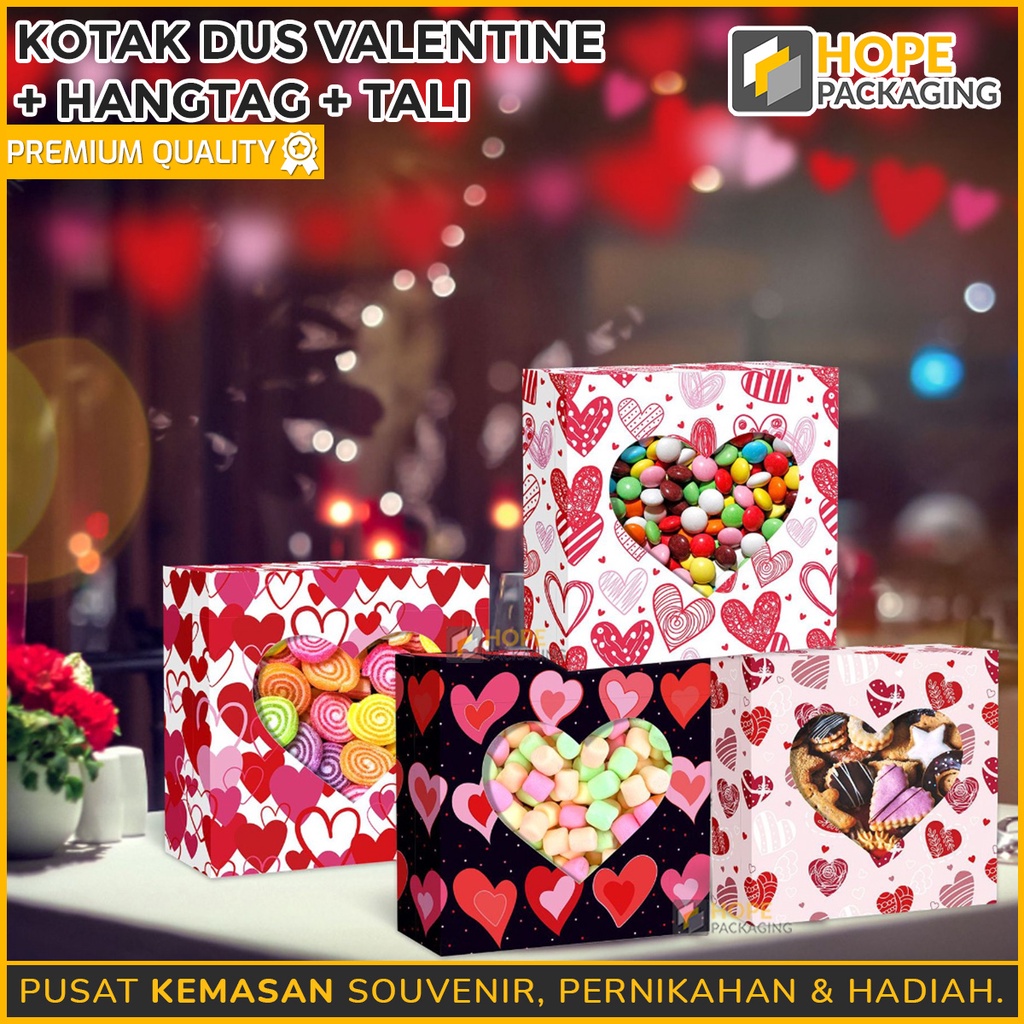 

Kotak Kado / Kotak Dus Valentine Hangtag dan Tali / pita / kantong hadiah