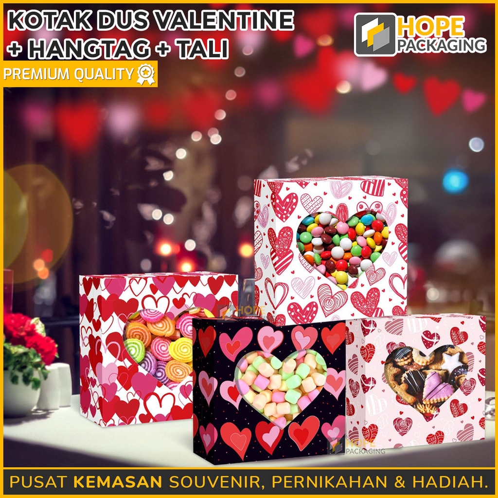 Kotak  Kado / Kotak Dus Valentine termasuk Hangtag dan Tali / termasuk pita / kantong hadiah