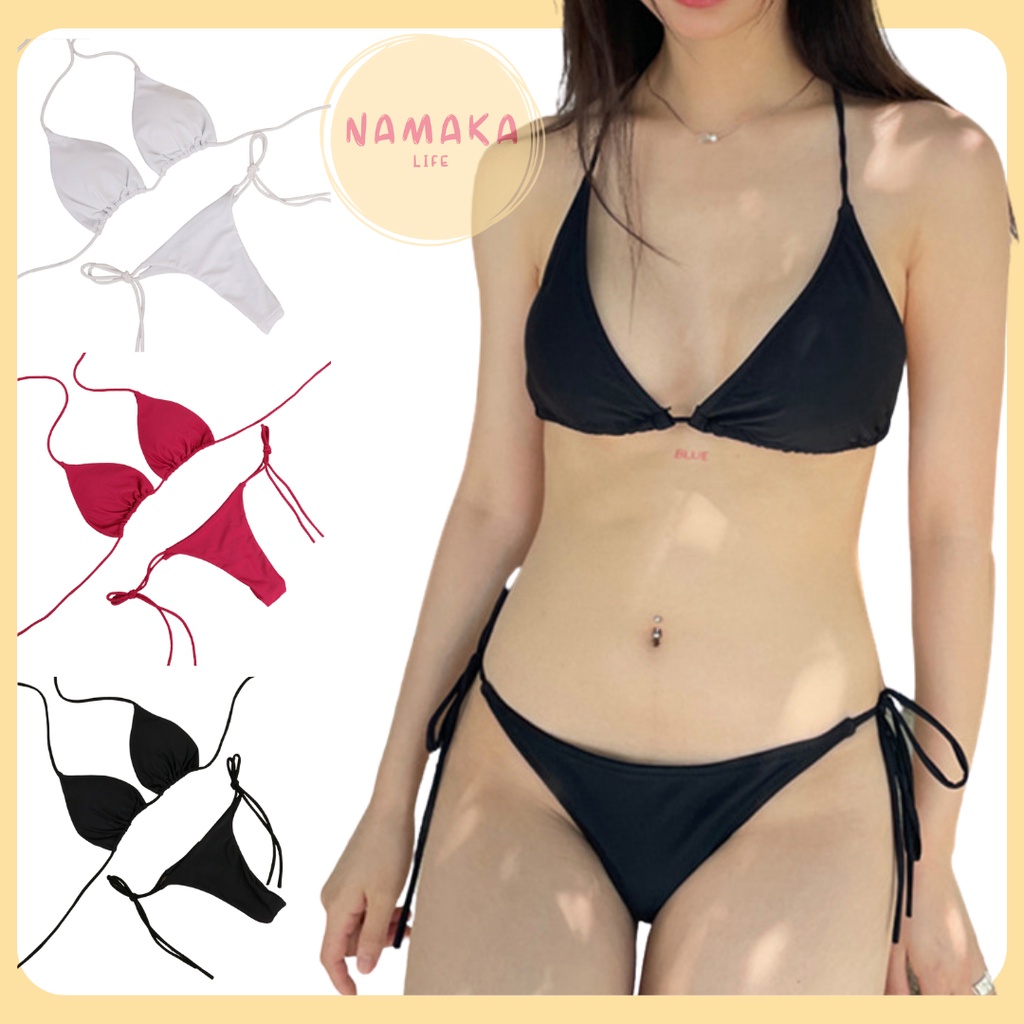 [NL] KUALITAS BAGUS BIKINI SET LINGERIE 1 SET CD PANTAI BERENANG POOL PARTY KOLOR BH G STRING