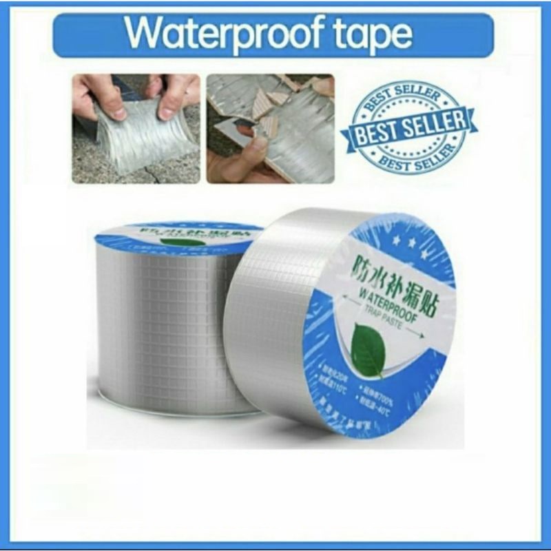 (SerbaSerbi)LAKBAN ANTI BOCOR LEM ANTI AIR ALUMUNIUM FOIL BUTYL SUPER WATERPROOF TAPE TAMBAL SILVER