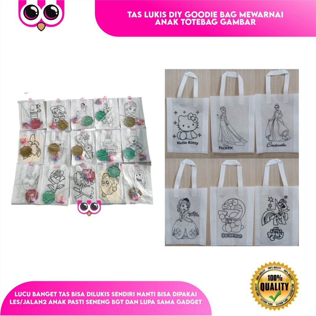 

TAS LUKIS DIY GOODIE BAG MEWARNAI ANAK TOTEBAG GAMBAR