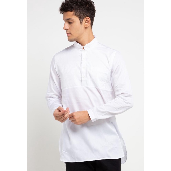 Sale MOC Kemeja Lengan Panjang Slim Fit Khloy-White /BAJU KOKO PRIA/BAJU KOKO DEWASA/BAJU KOKO ANAK/