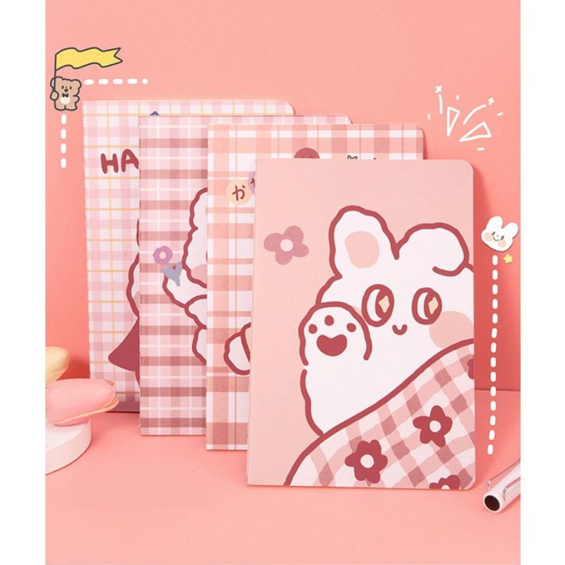 

4 Pcs Buku Tulis A5 Isi 30 Lembar Motif Cute