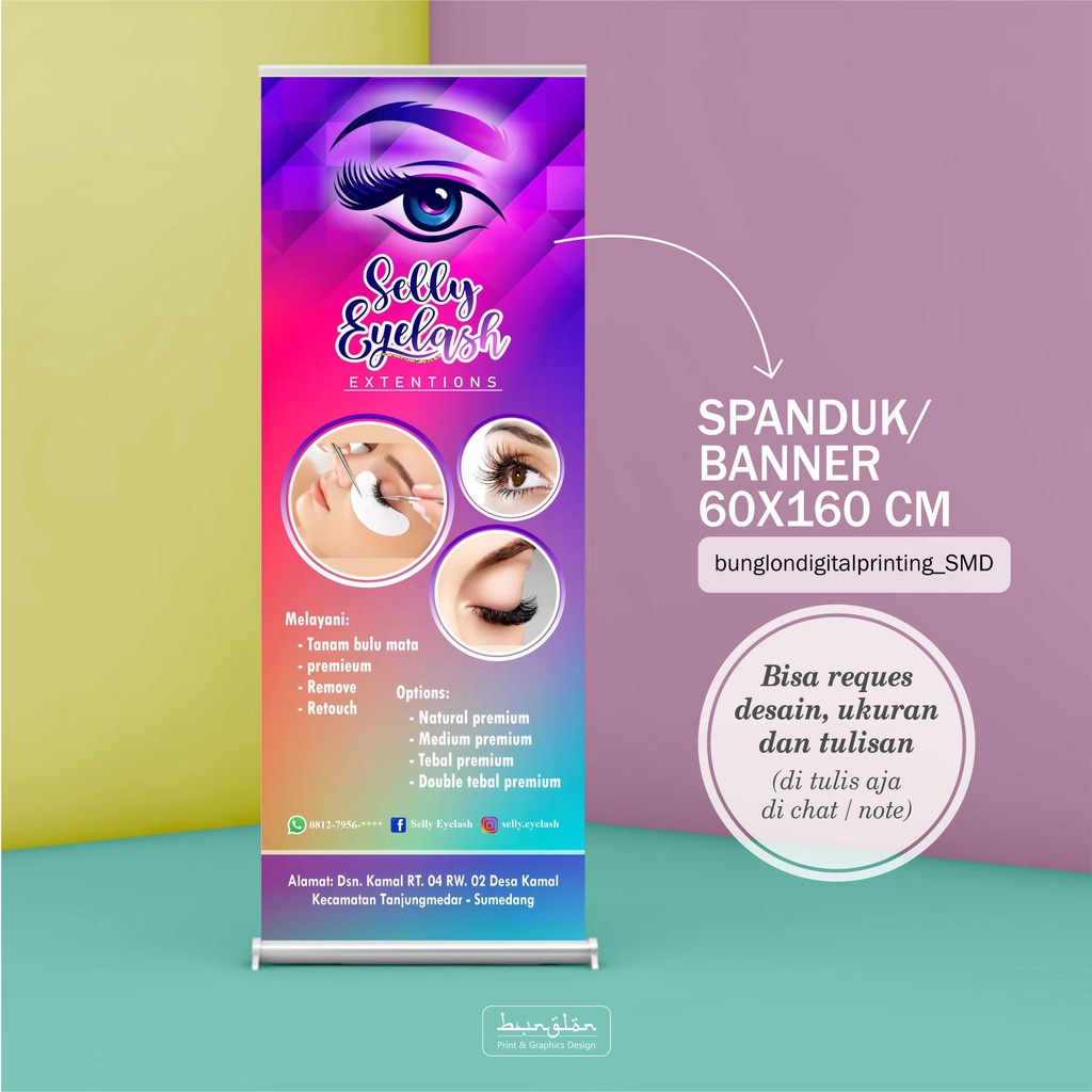 Spanduk, Banner Berdiri Eyelash