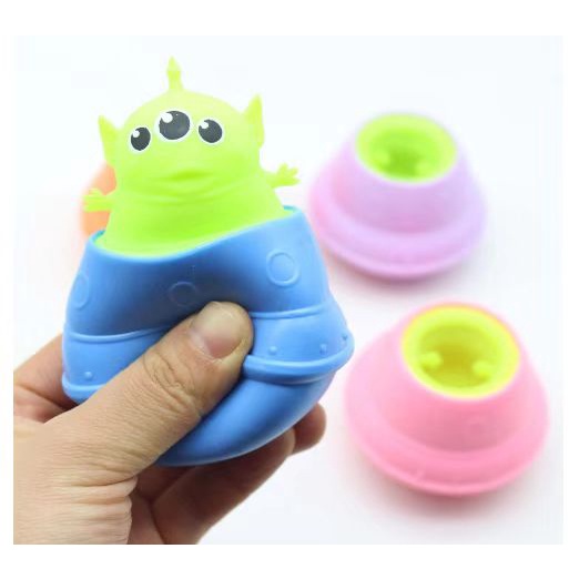 【WZ027】Sky Mall Mainan Squishy UFO Squisi Tikus Keju Karet Silikon / Mainan Pencet Pop It Lucu Murah Penghilang Stress