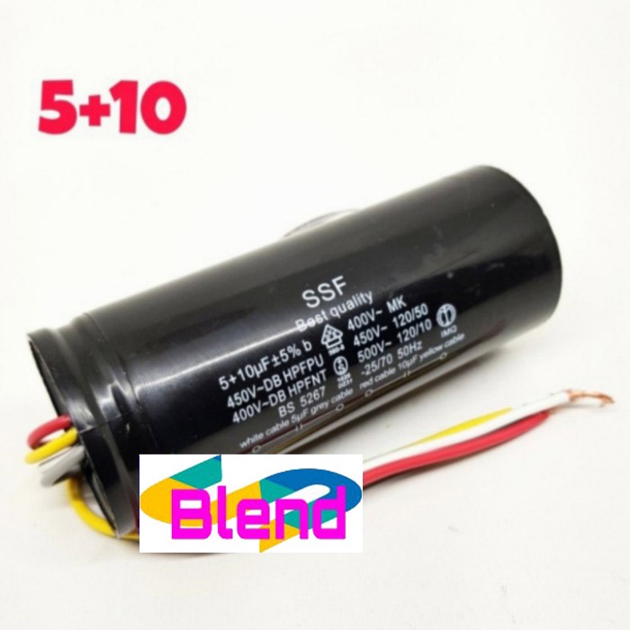 Kapasitor Mesin Cuci 5+10 uf/Capasitor/Capacitor Double 5+10 Mikro