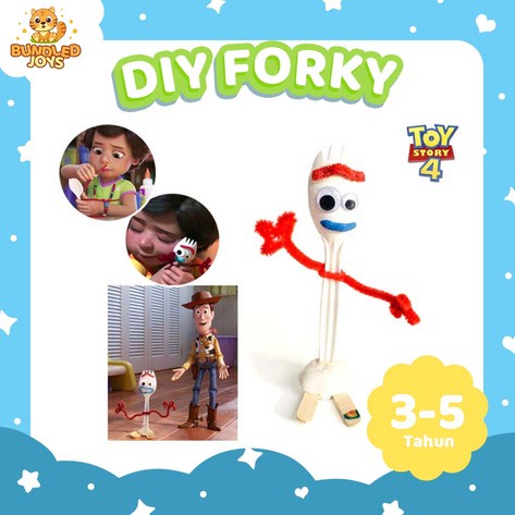 Bundled Joys DIY Forky Toy Story 4 | Make Your Own Forky Craft Kit | Mainan Motorik | Mainan Edukasi
