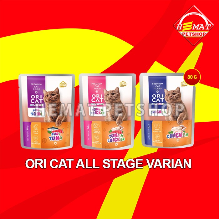 Makanan Basah Kucing Ori Cat Pouch All Stage WetFood 80GR