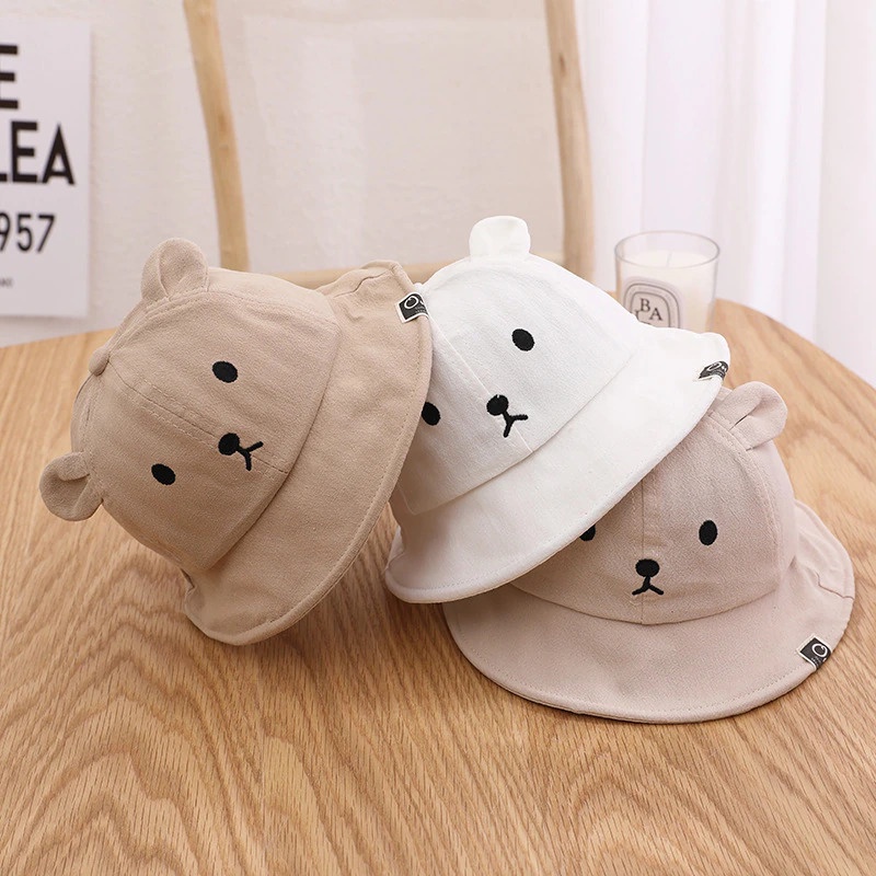 Topi Anak Cute Bear Spring Summer Hat - ZH-03 - Brown