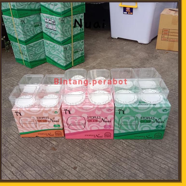 READY Toples Kue Kering / Toples Nastar Nuai 250 gr SN 268 / Toples Dessert Box Kotak Segi / Toples 