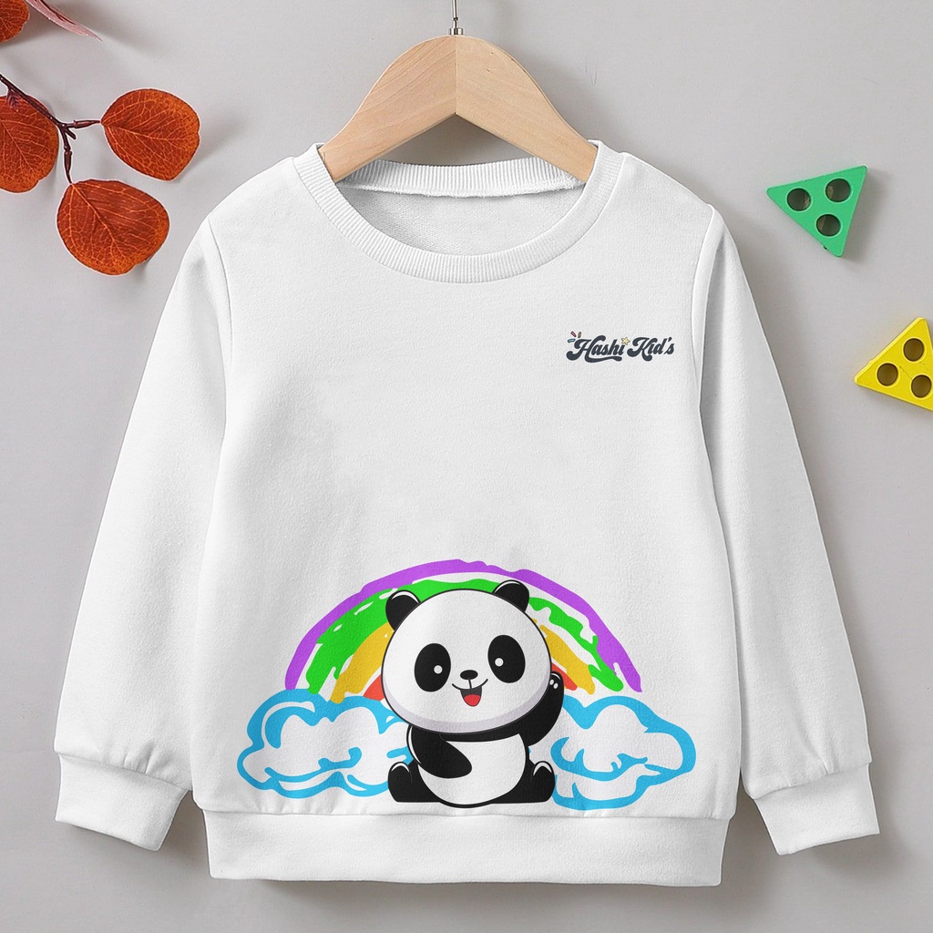 Sweater Anak Rainbow Panda Atasan Laki -  Laki Dan Perempuan - Hashi Kids