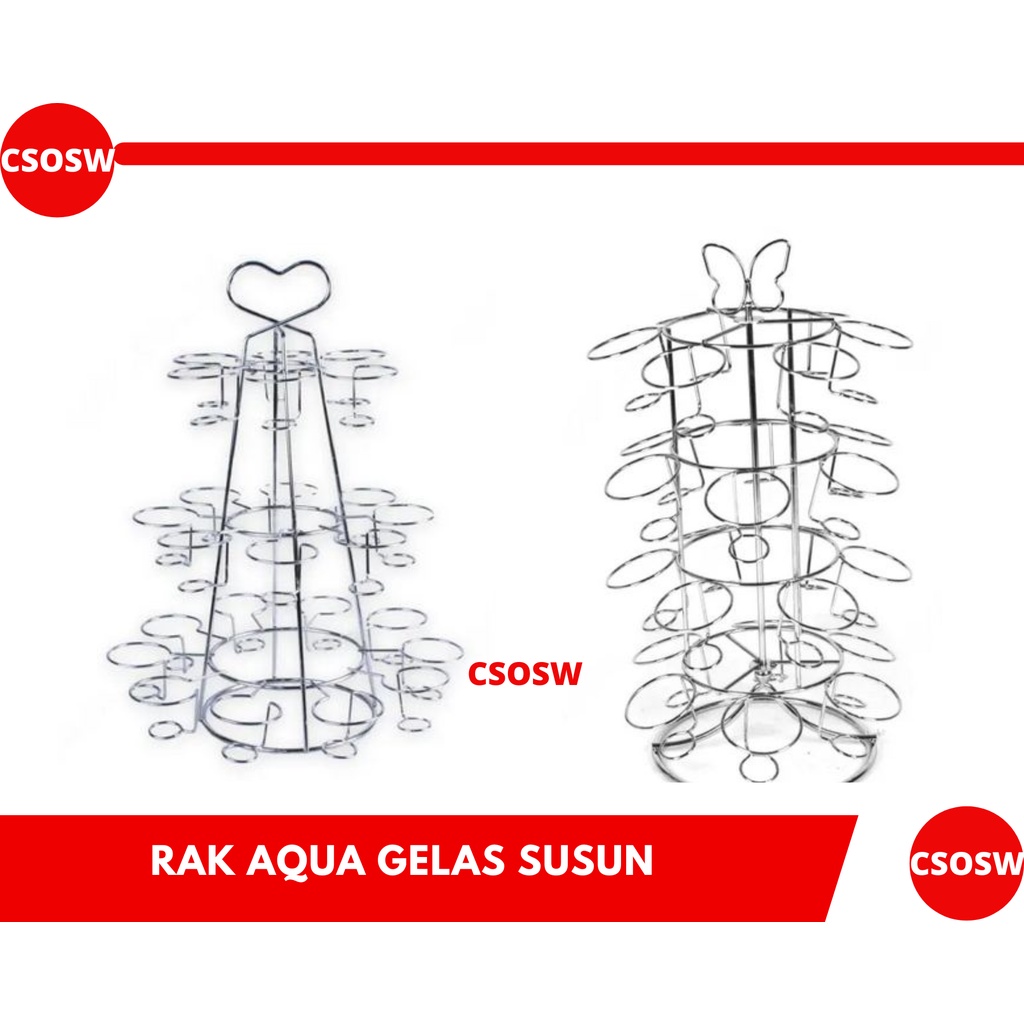 Rak Gelas Susun Rak Aqua Gelas / Mug / Air Cup  Design Elegan Krischef Cup Rack
