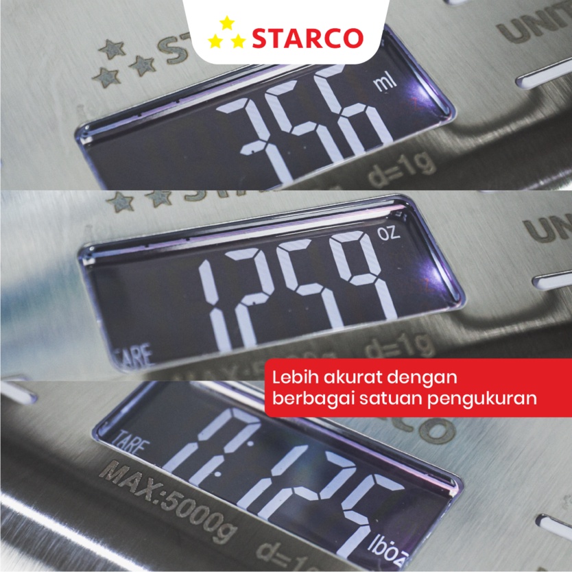 Starco Timbangan Dapur Timbangan Kopi Digital Stainless 5 kg/0.1g
