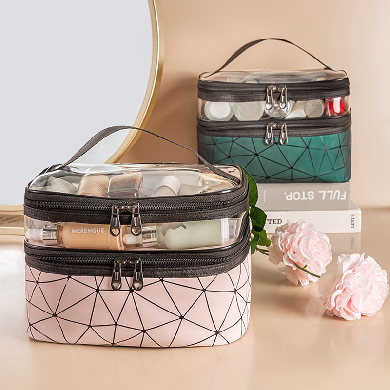 Tas Kosmetik 2 Tingkat Anti Air Pouch Kosmetik Make Up Bag Waterproof - 91033