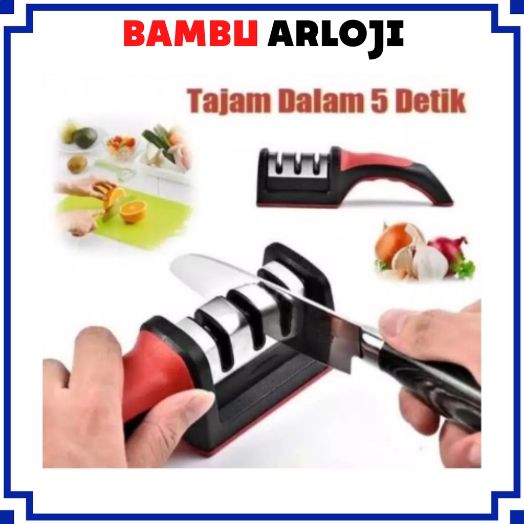 BAJ Alat Pengasah Pisau / Penajam gunting Alat Dapur Knife Sharpener Serbaguna PR122