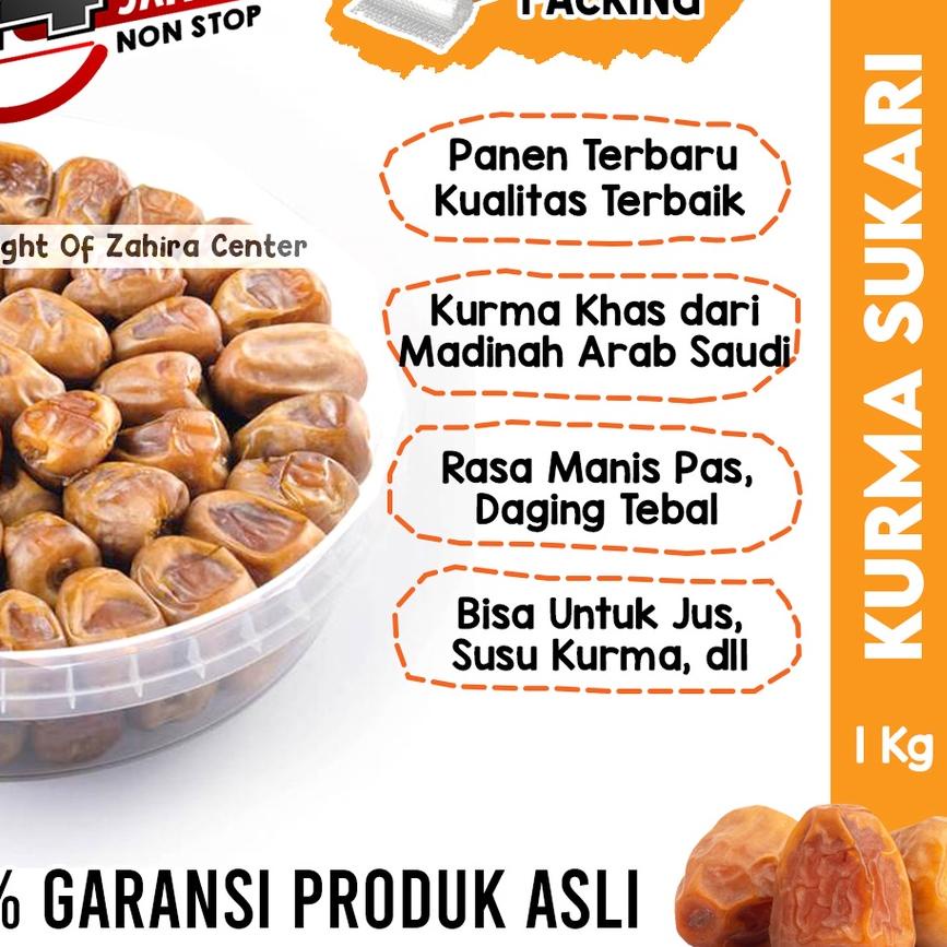 

➽ Kurma Sukari Basah 1KG Lembut Manis Daging Tebal Kurma Sukkari Raja MP Penambah Imun ۞