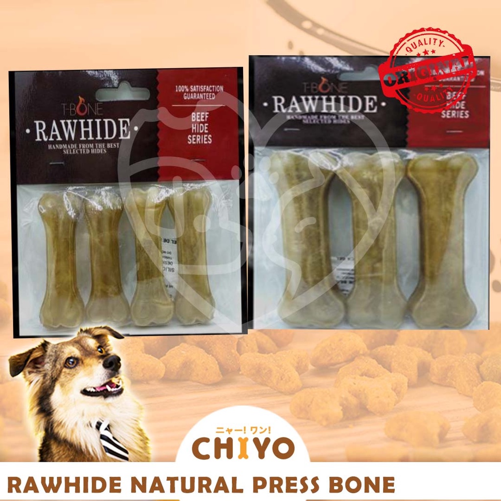 RAWHIDE NATURAL PRESSBONE - SNACK GIGITAN ANJING