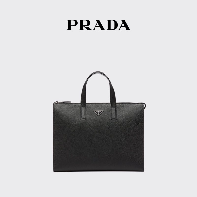 Prada Men's Saffiano Leather Tote Bag
