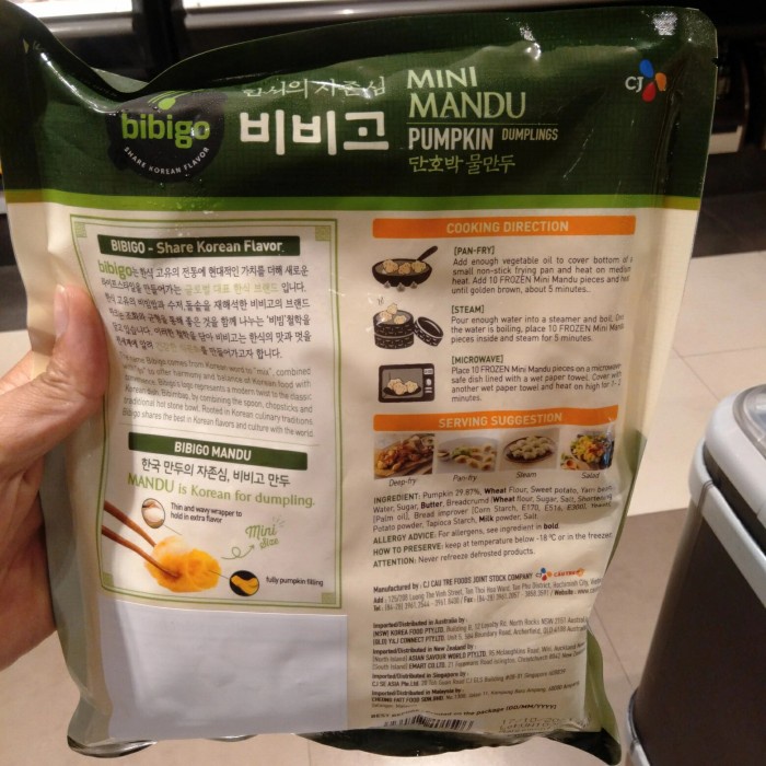 

Bibigo mini mandu pumpkin dumplings