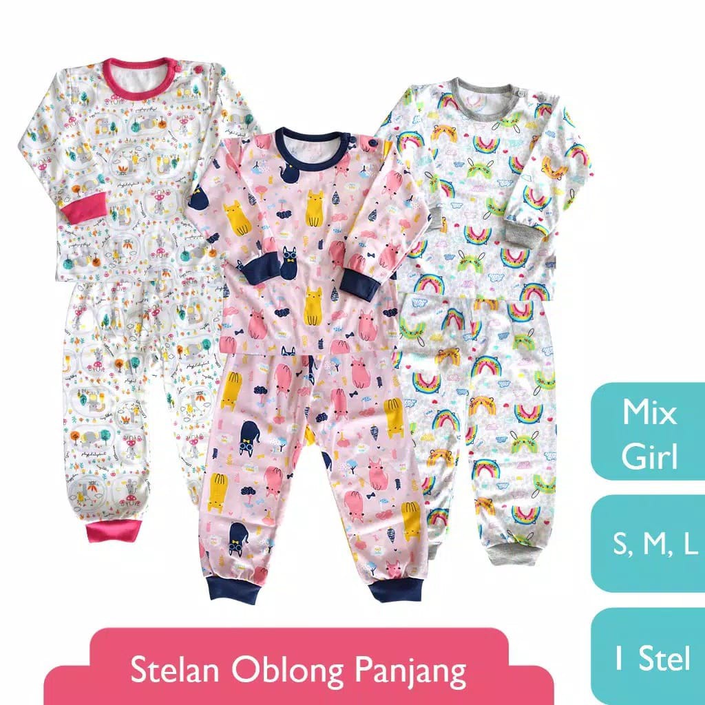 Libby Setelan Baju Anak/Bayi Piyama Panjang Bayi SML Besar 2-5 Tahun Kado Bayi