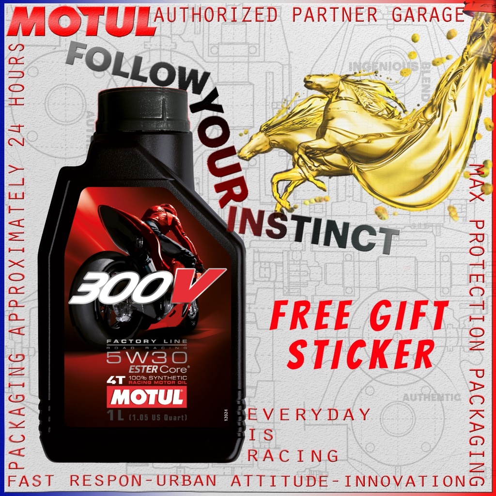 MOTUL 300V FACTORY LINE ROAD RACING 1L 5W30 OLI MOTOR IMPORT ORIGINAL MADE IN FRANCE