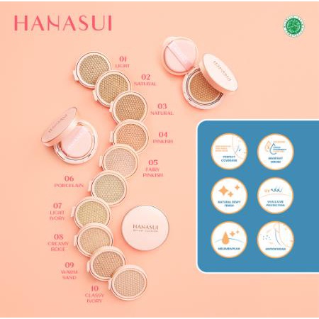 * NCC * Hanasui Serum Cushion Bedak Cair Foundation Alas Bedak Kosmetik Wajah - Netto 15 gr