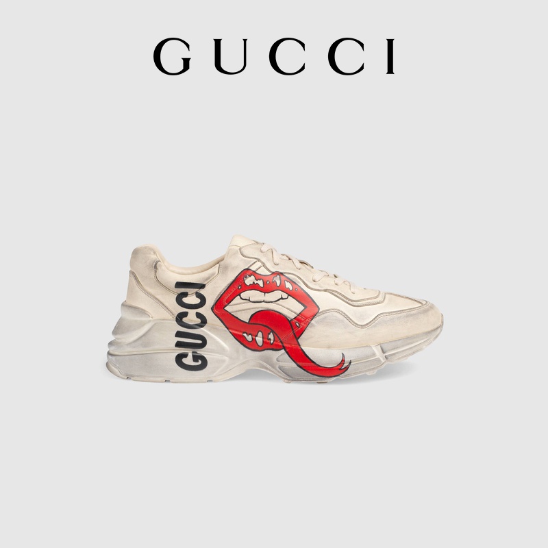 Gucci Rhython series men's lip print daddy shoes