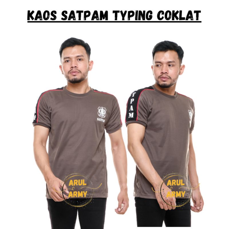 Baju kaos security satpam borgol dalaman keamanan setelan seragam pdh pdl coklat polri terbaru murah