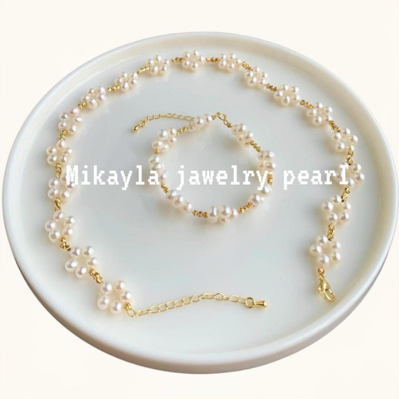 Perhiasan mutiara asli lombok|Set kalung gelang mutiara lombok||Set mutiara asli lombok|Set mutiara 