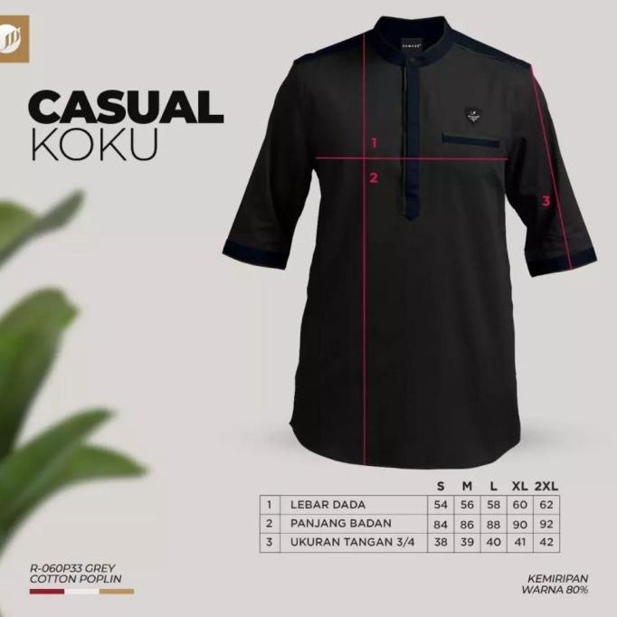 SAMASE CASUAL KOKU R060P BAJU KOKO KURTA LENGAN 3/4 SAMASE TERBARU H84565YH