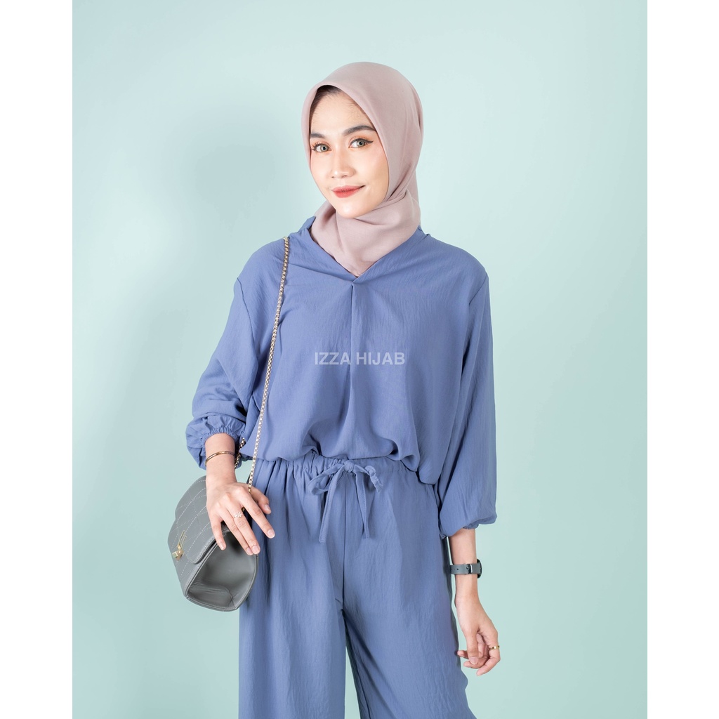 HANNA SET |ONE SET ATASAN KULOT CRINKLE AIRFLOW