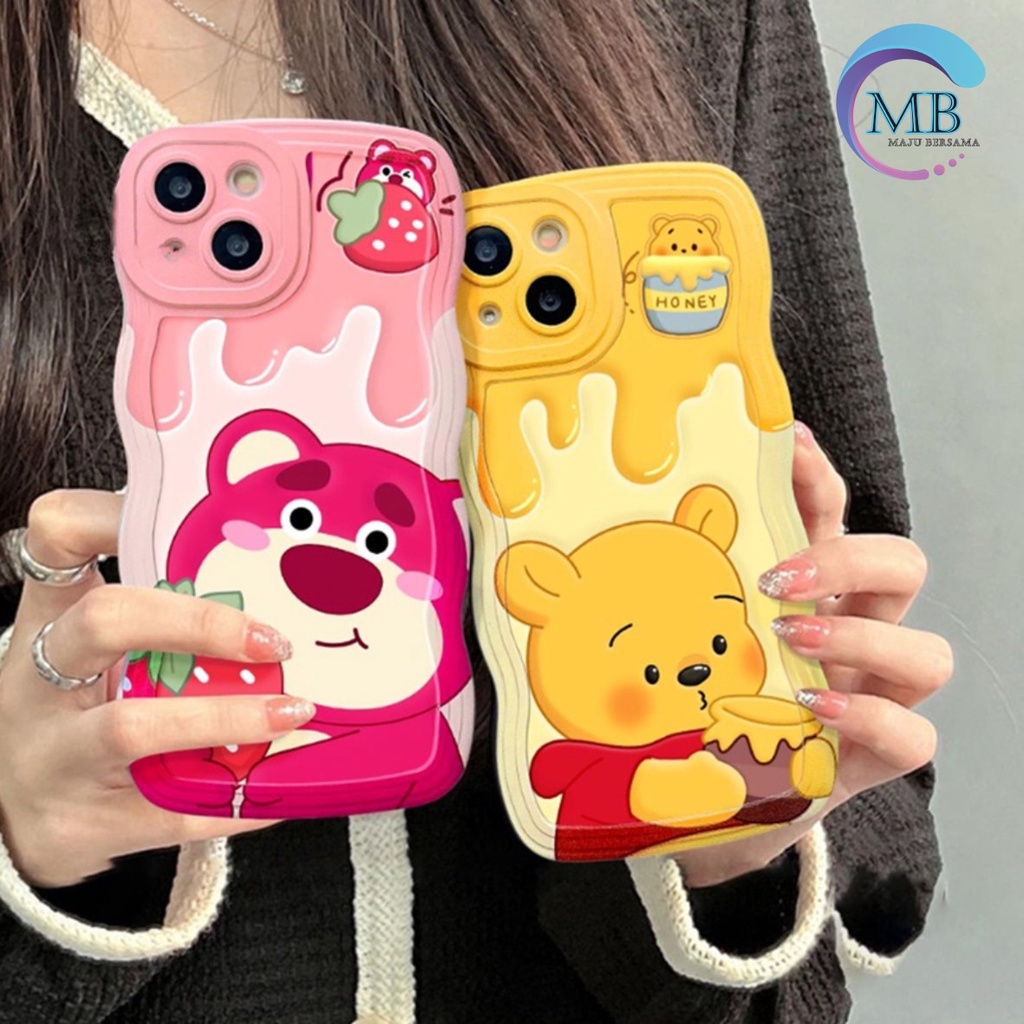 SS800 SOFTCASE SILIKON WAVY GELOMBANG POOH &amp; LOTSO FOR OPPO F1S A59 F5 YOUTH F7 PRO F11 PRO RENO 4 4F F17 5 5F A94 F19 6 7 8 7Z PRO A96 8T MB4477