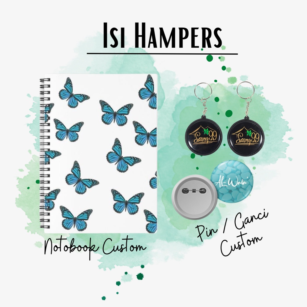 

Souvenir Ulang Tahun Hampers Isi Notebook Hardcover dan Ganci