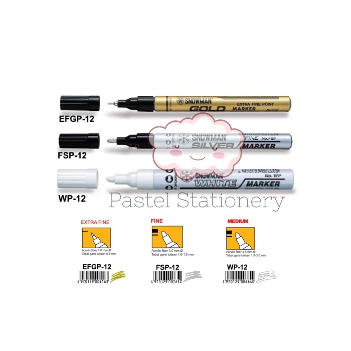 

Spidol Cat Permanent Paint Marker White Gold Silver Color Snowman Permanen
