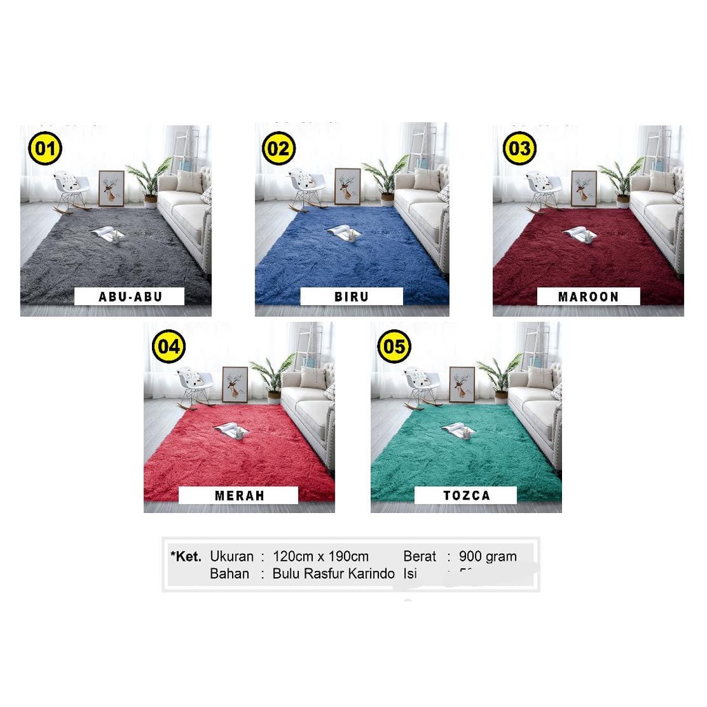 AMBAL BULU RASFUR KARPET BULU RASFUR MURAH UKURAN 120 x 190xcm