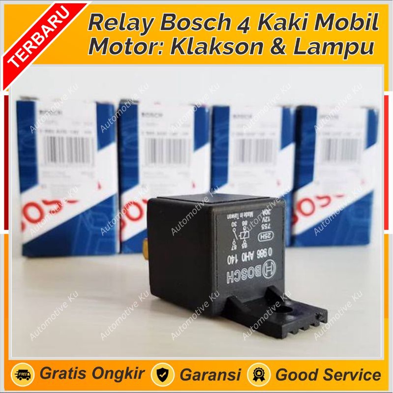 RELAY KLAKSON LAMPU 4 KAKI 30/40A BOSCH (RELAI RELE RILAI)
