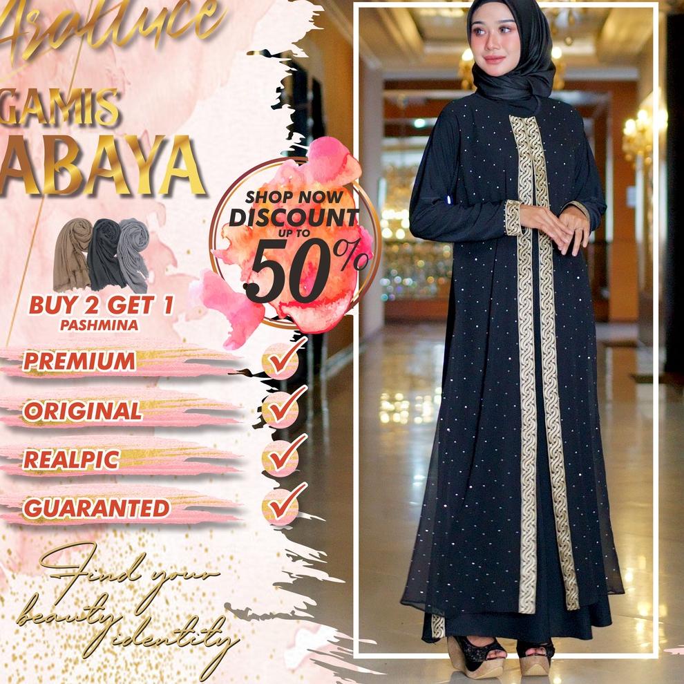 PALING DIMINATI Baju Dress Gamis Muslim Wanita BY ARALLUCE Abaya Turkey Turki Arab Mewah Elegan Warn