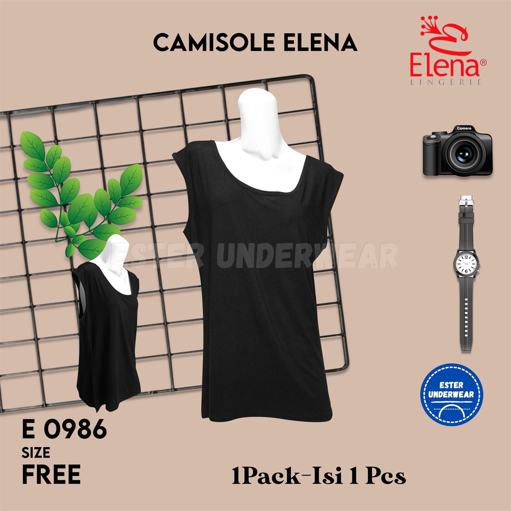 Elena Tanktop Singlet Wanita Jumbo Katun Modal E 0896 Isi 1Pcs