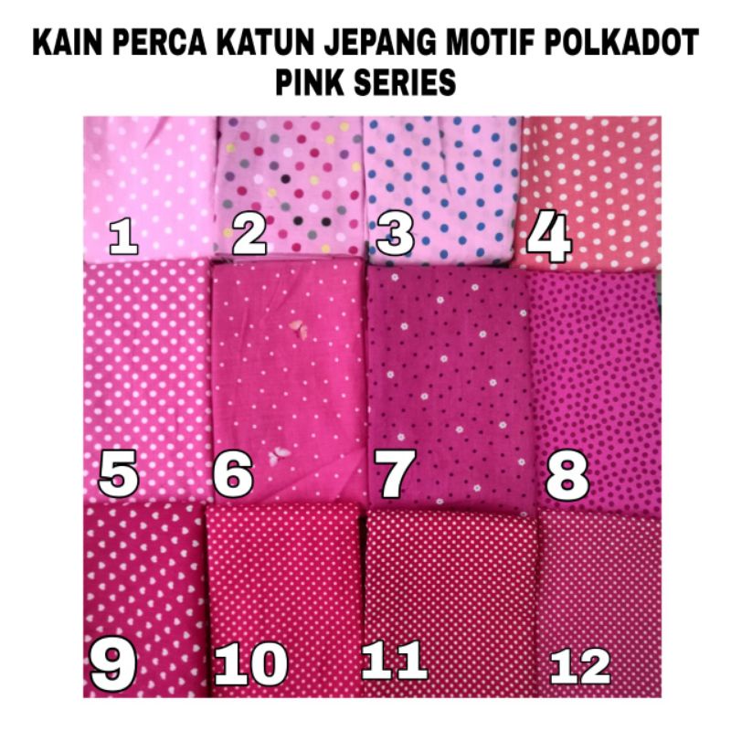 Kain Perca Katun Jepang Motif POLKADOT PINK SERIES | DIY| Handicraft | Kerajinan tangan| Kain perca 
