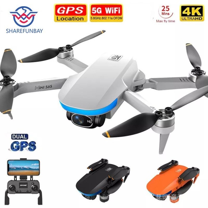 DRONE GPS MINI S6 DUAL CAMERA 4K WIFI5G QUADCOPTER VS SJRC F11 POLTAR