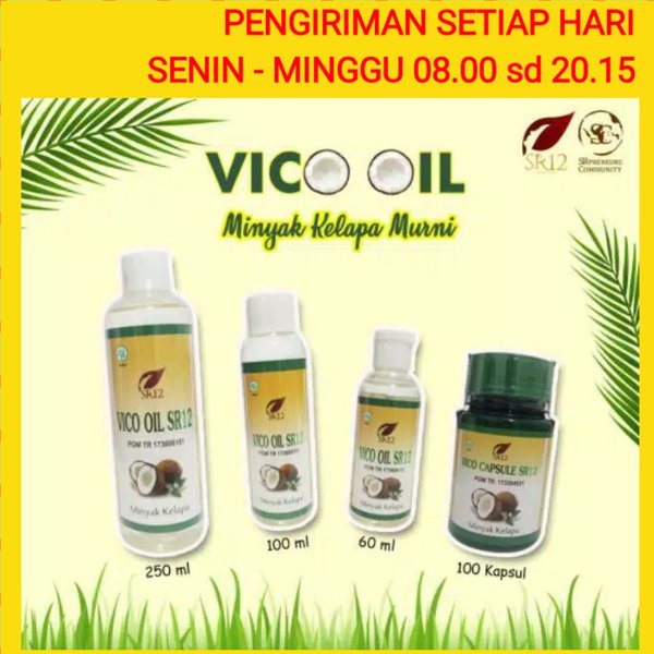 VCO KAPSUL &amp; CAIR 100% ORIGINAL BPOM / SR12 VICO VIRGIN COCONUT OIL / MINYAK KELAPA / IMUN BOOSTER