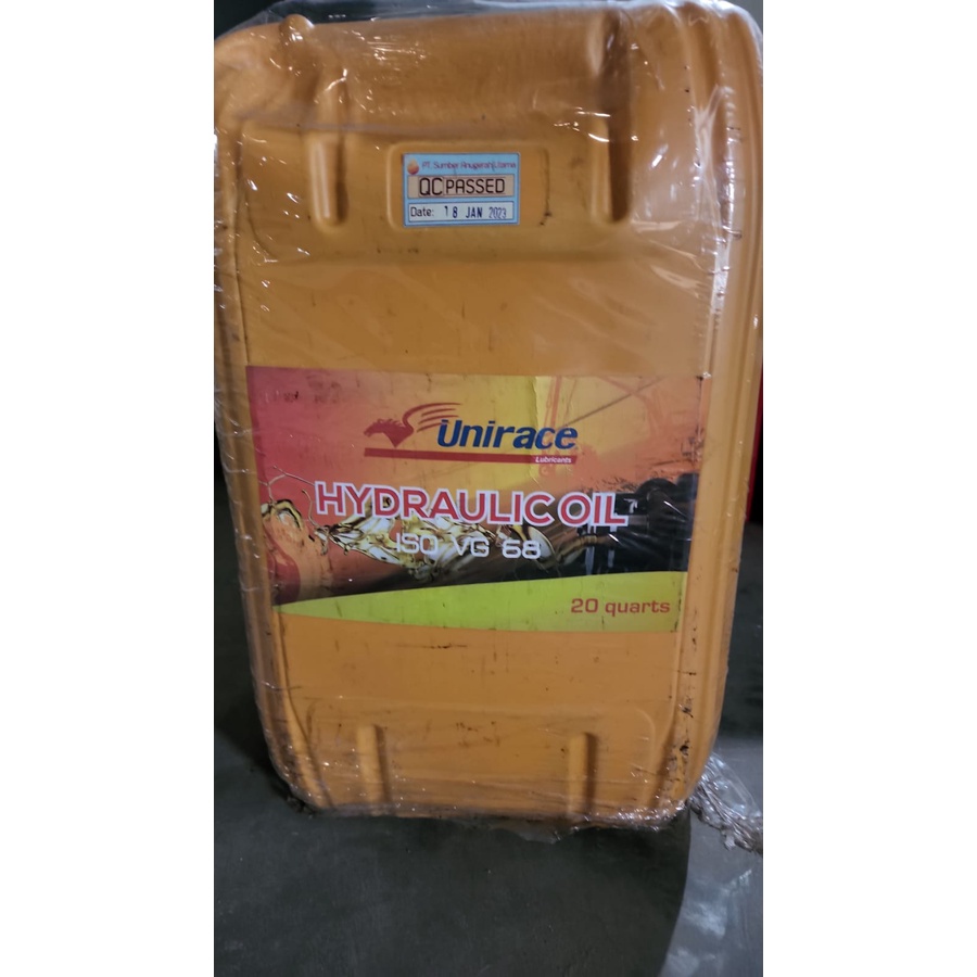Oli Unirace Hydraulic 68 ISO VG SAE 10 Hidrolis/ Hidrolik Jerigen 19 L Galon/ Pail/ Jerigen