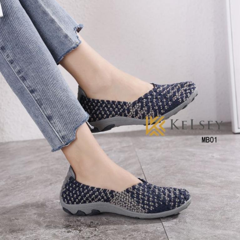 TERPERCAYA Kelsey Sepatu Rajut Wanita MB01 Flats Shoes Rajut anyaman